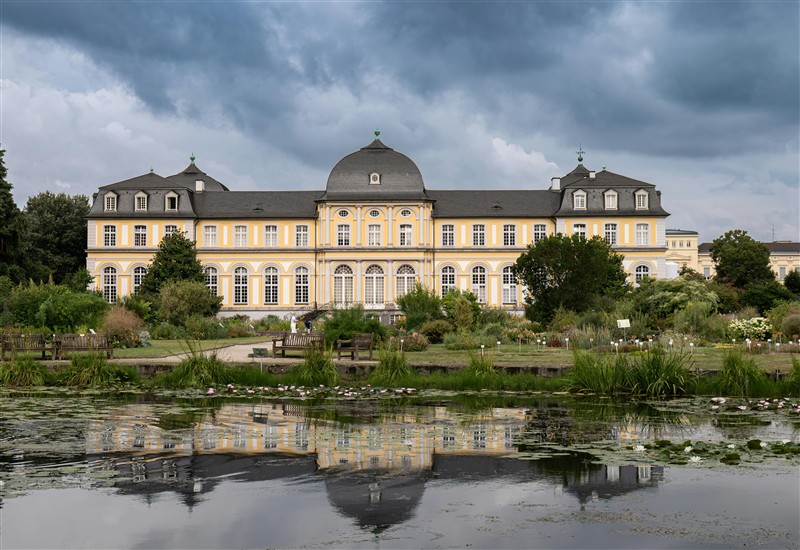 Poppelsdorf Palace in Bonn with reflective pond